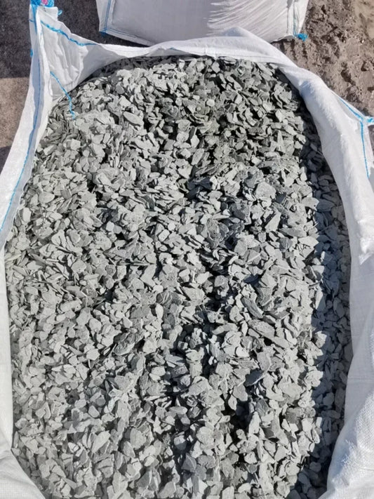 GREEN WELSH SLATE CHIPPINGS 20mm.DECORATIVE SLATE AGGREGATES