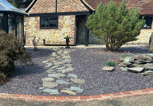 Rustic Snowdonia Slate Rockery - Purple Green and Rust Red