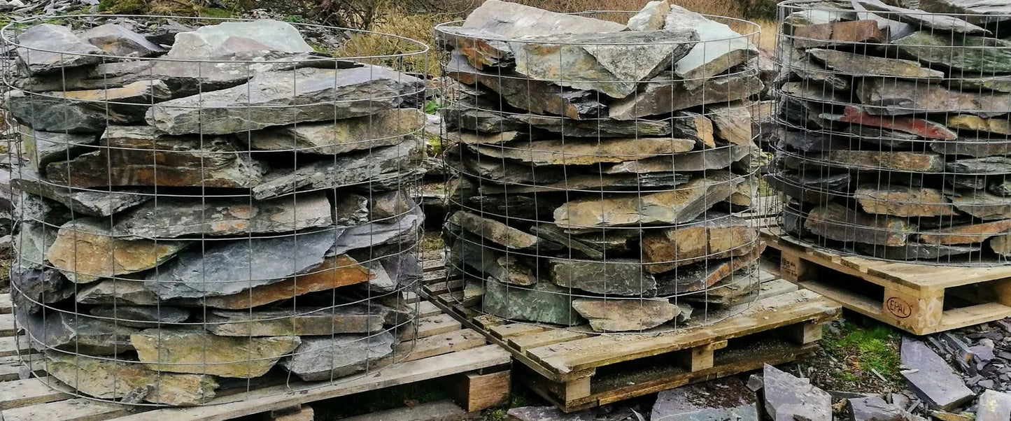 Rustic Snowdonia Slate Rockery - Purple Green and Rust Red