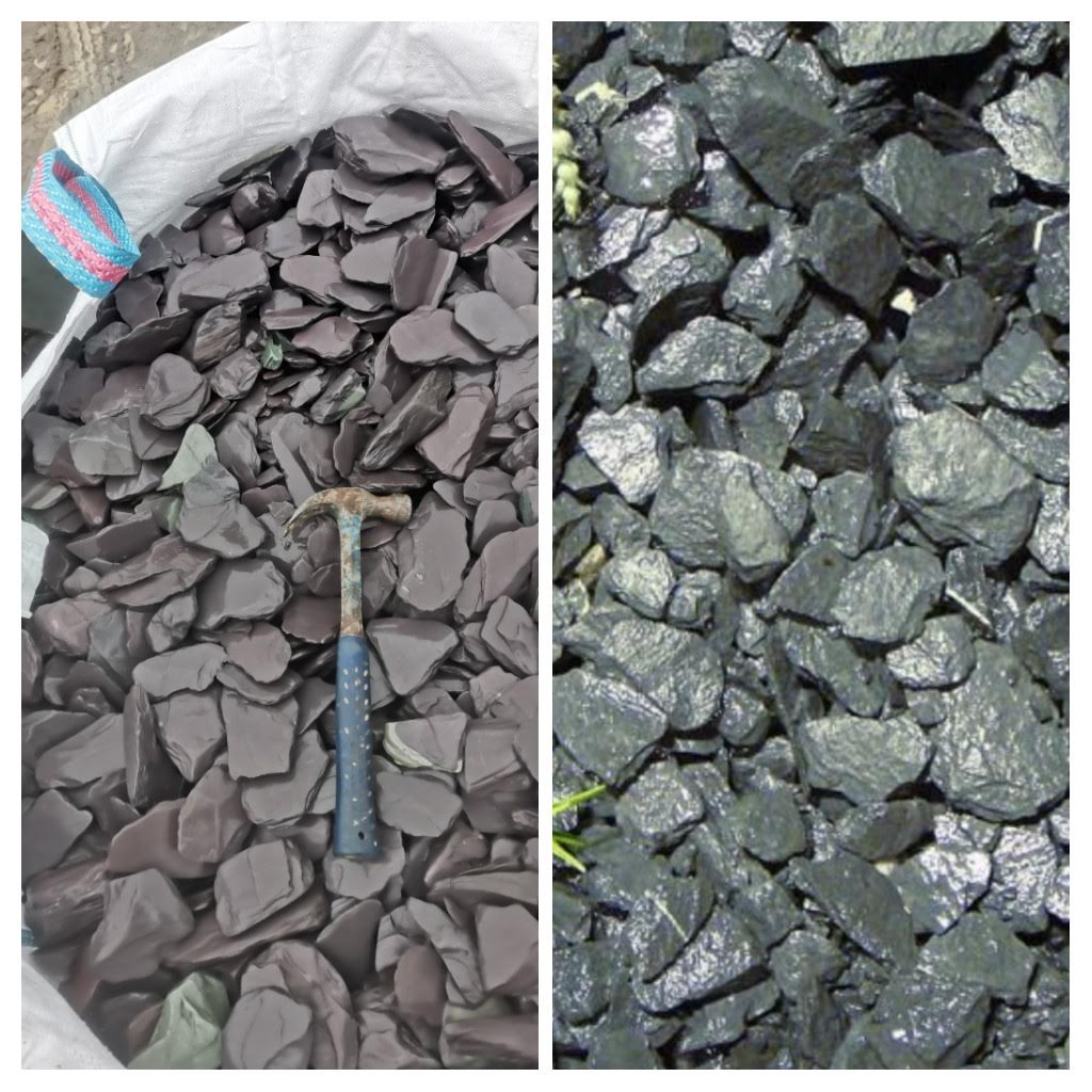 Blue Tumbled Decorative Slate Paddle Stones