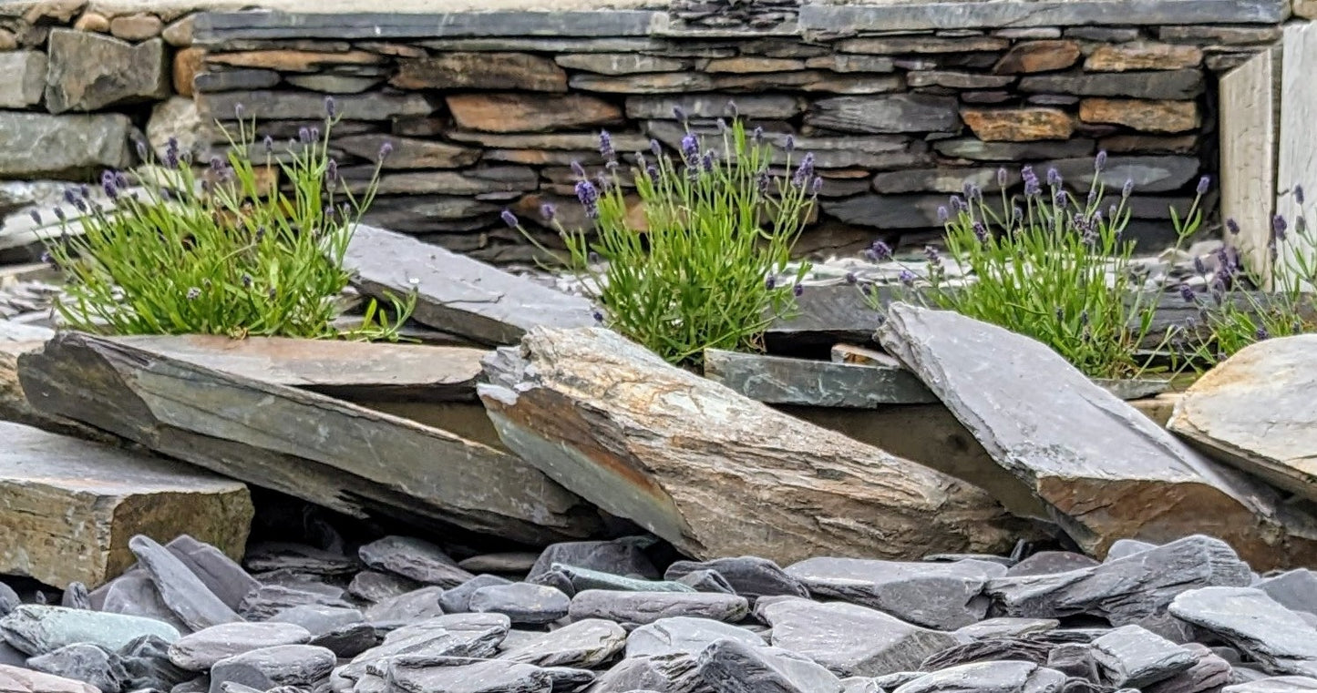 Rustic Snowdonia Slate Rockery - Purple Green and Rust Red