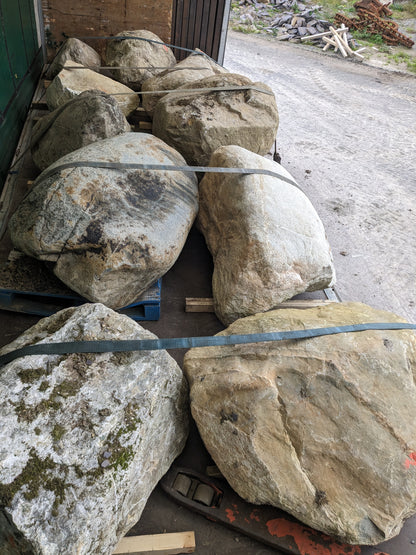 800kg - 1 tonne Large Glacial Boulders for Garden Features, Rockery Features, Water Features